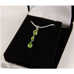 105-GENUINE PERIDOT .925 STERLING SILVER PENDANT
