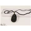 Image 1 : 145-NATURAL OBSIDIAN CRYSTAL BUDDHA NECKLACE
