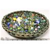 Image 1 : LARGE BASKET OF VINTAGE MARBLES