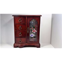 #24 - GLASS FRONTED JEWELLERY BOX