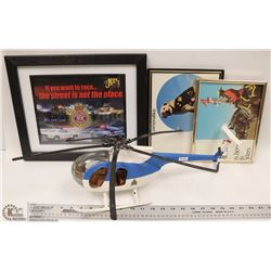 BOX OF RCMP COLLECTIBLE FRAMED PICTURES AND