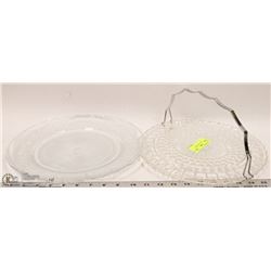 2 LARGE VINTAGE SERVING PLATTERS