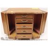 Image 1 : VINTAGE OAK JEWELLERY MUSIC BOX CABINET WITH FLIP