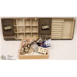 SET OF 2 STACKABLE JEWELRY TRAYS W/
