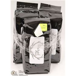 LOT OF  FIVE 1LB WICKED COFFEE BEANS