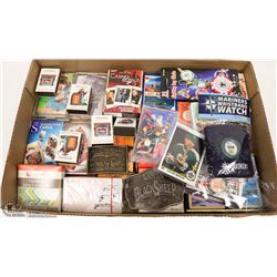 FLAT WITH ASSORTMENT OF CARDS, BELT