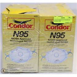LOT OF 4 BOXES OF CONDOR N95 RESPIRATORS
