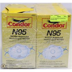 LOT OF 4 BOXES OF CONDOR N95 RESPIRATORS