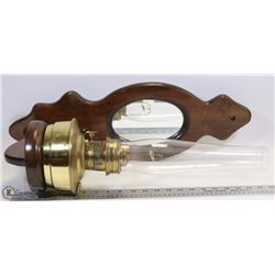 VINTAGE ALADDIN OIL LANTERN WALL HANGING W/MIRROR