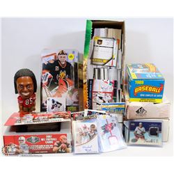 BOX OF ASSORTED MARVEL, HOCKEY, BASEBALL