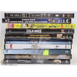 BUNDLE OF 10 DVD MOVIES INCL LORD OF THE RINGS