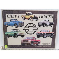 TIN METAL CHEVY TRUCK SIGN