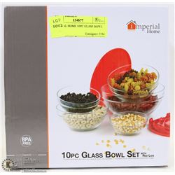 IMPERIAL HOME 10PC GLASS BOWL SET