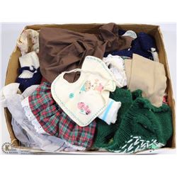 BOX OF VINTAGE DOLL CLOTHES