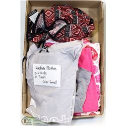 FLAT OF LADIES CLOTHES,3 SHIRTS,2 PANTS SIZE SMALL