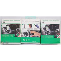 BAG OF 3 CAR MAGNETIC AIR VENT FOAM HOLDERS