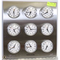KARLSSON'S TIME ZONE CLOCK HAS NINE