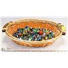 Image 1 : LARGE BASKET OF VINTAGE MARBLES