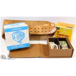 BOX W/ SEARS PREPARED SPECIMEN SLIDES, QUARTZ LITE