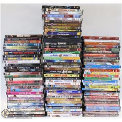 BOX OF 100 ASSORTED DVD MOVIES