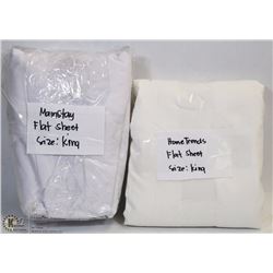 FLAT OF 2 KING SIZE FLAT SHEETS