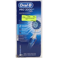 ORAL B PRO 2000 RECHARGEABLE TOOTHBRUSH