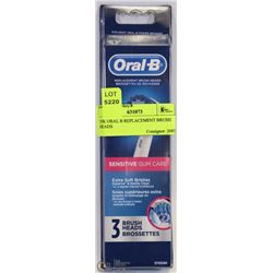 3PK ORAL B REPLACEMENT BRUSH HEADS