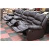 Image 4 : NEW BROWN LEATHERETTE RECLINING SOFA & LOVE SEAT