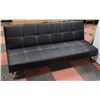Image 1 : NEW WALLACE BLACK LEATHERETTE FOLD DOWN FUTON