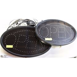 PAIR OF LED OPEN SIGNS W/ PULLCHAIN