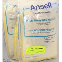 PACK OF HOUSEHOLD CLEANING RUBBER GLOVES