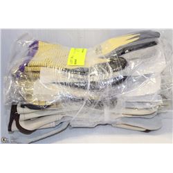 8 PAIRS OF LEATHER RUBBER DIPPED WORK GLOVES