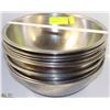Image 1 : STACK OF TEN 12" STAINLESS STEEL BOWLS