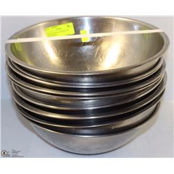 STACK OF TEN 12" STAINLESS STEEL BOWLS