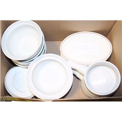 22 ASSORTED PLATES AND SOUP BOWLS