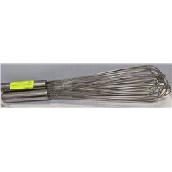 2 LARGE STAINLESS STEEL WHISKS