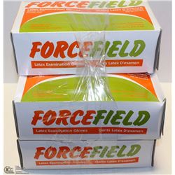 LOT OF 5 BOXES OF 100 FORCEFIELD LATEX GLOVES