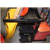 Image 1 : 19) BLACK JANITORIAL CART WITH YELLOW BAG