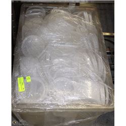 TOTE OF VARIOUS SIZE PLASTIC TO GO CONTAINERS