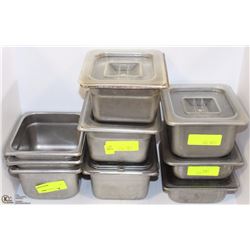 LOT OF STAINLESS STEEL INSERTS WITH LIDS