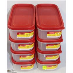 8 RUBBERMAID RECTANGULAR CONTAINERS