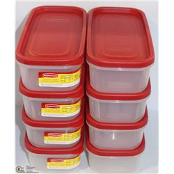 8 RUBBERMAID RECTANGULAR CONTAINERS