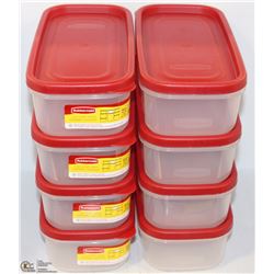 8 RUBBERMAID RECTANGULAR CONTAINERS