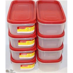 8 RUBBERMAID RECTANGULAR CONTAINERS