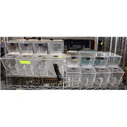 BULK BINS LOT OF 8 BINS WITH STAND