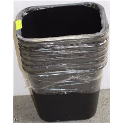 34) LOT OF 6 ASST GARBAGE CANS