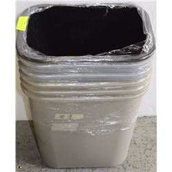 34) LOT OF 6 ASST GARBAGE CANS