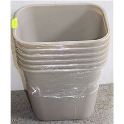 34) LOT OF 6 ASST GARBAGE CANS