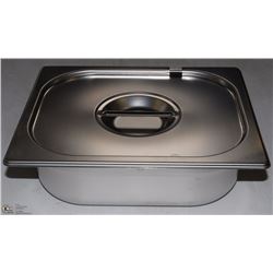 ME-18#  S/S FOOD PAN HALF SIZE 4" DEEP W/LID