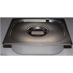 ME-18#  S/S FOOD PAN HALF SIZE 4" DEEP W/LID